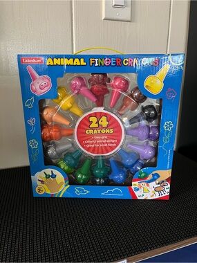 Lakeshore Animal Finger Crayons - 24 Bright Colors for Kids